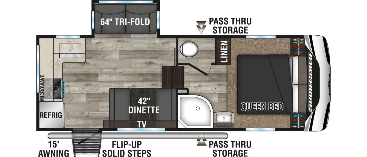 2023 KZ RV Sportsmen 231RK Fifth Wheel Floorplan