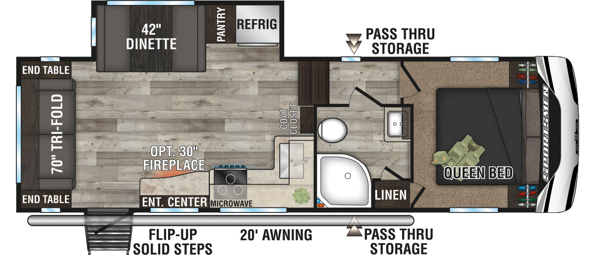 2023 KZ RV Sportsmen 251RL Fifth Wheel Floorplan