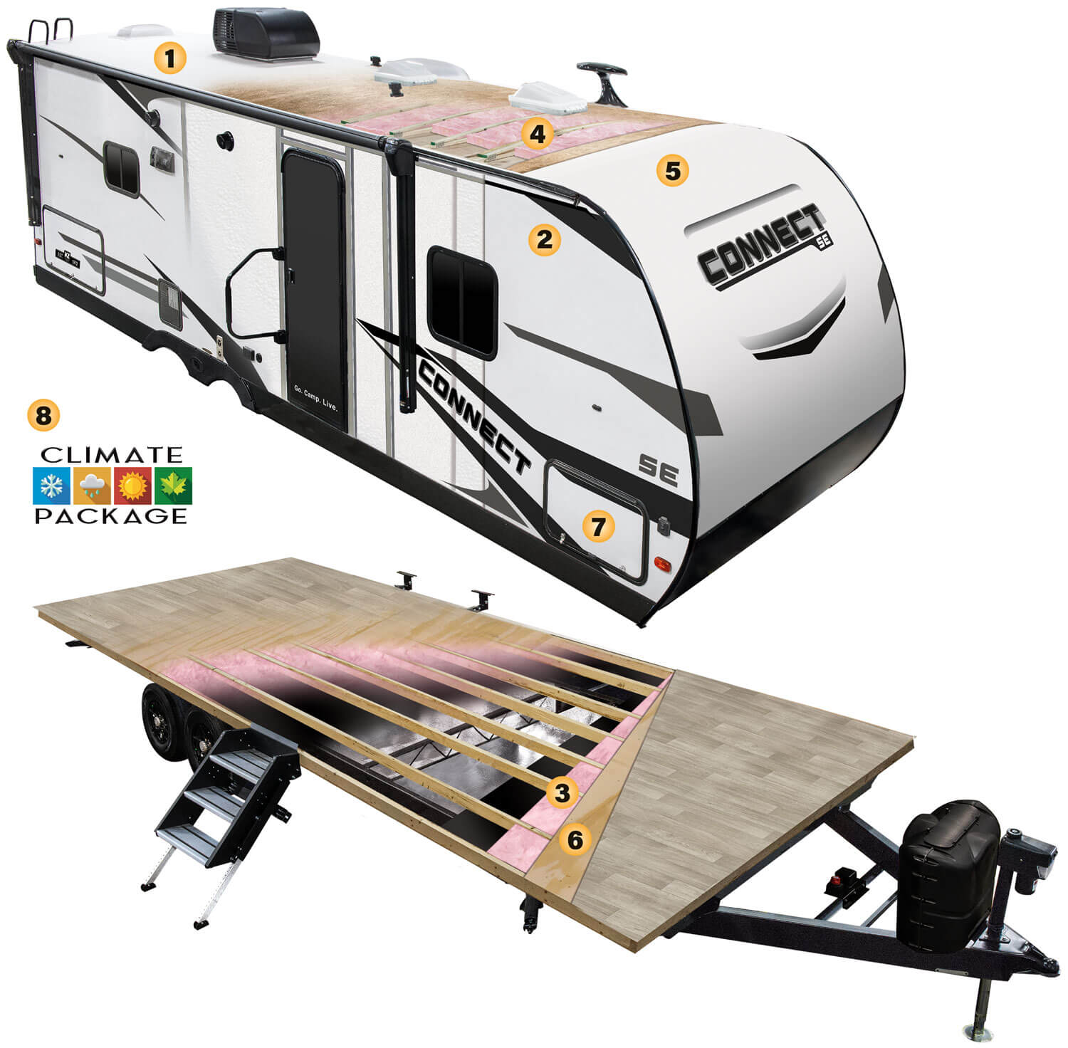 2024 KZ RV Connect SE Lightweight Travel Trailer Cutaway