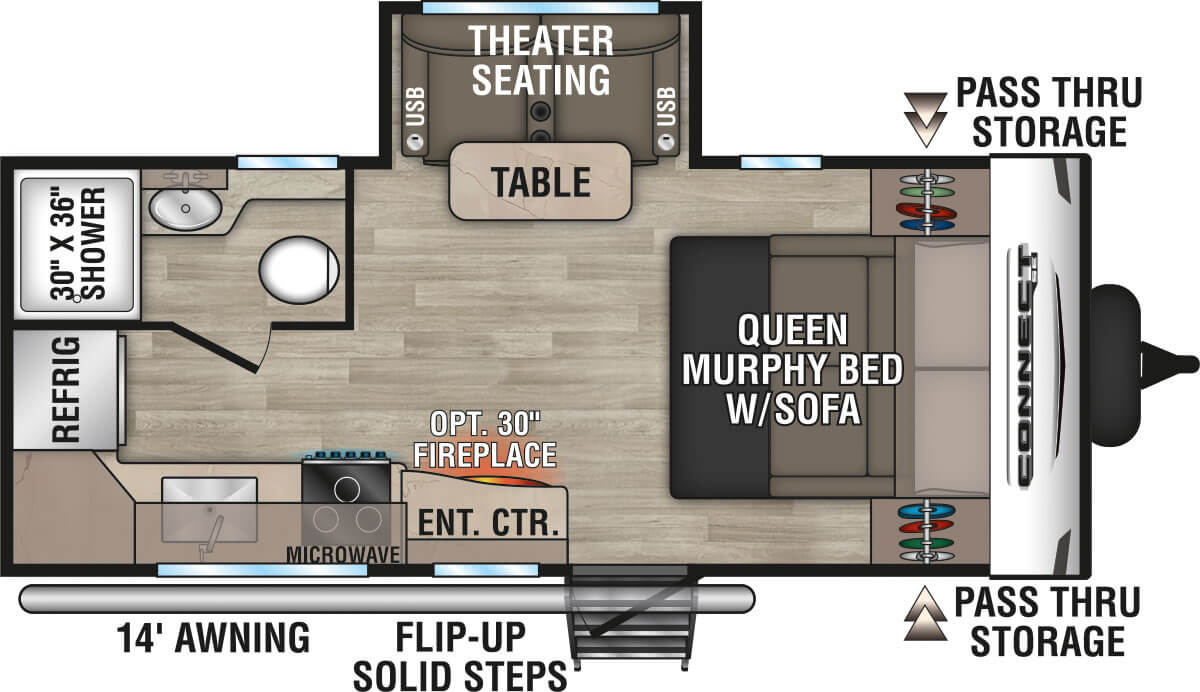 2024 KZ RV Connect SE C191MBSE Travel Trailer Floorplan