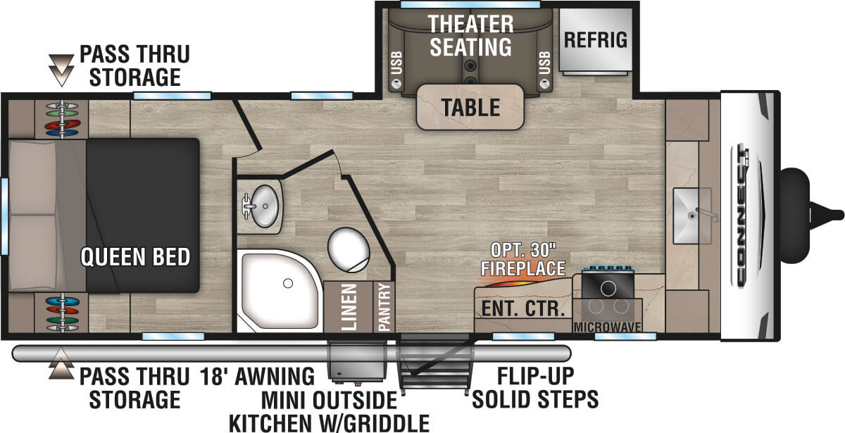 2024 KZ RV Connect SE C221FKKSE Travel Trailer Floorplan