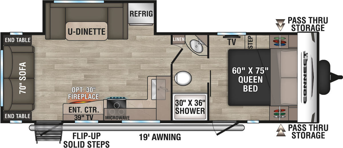 2024 KZ RV Connect SE C251RLSE Travel Trailer Floorplan