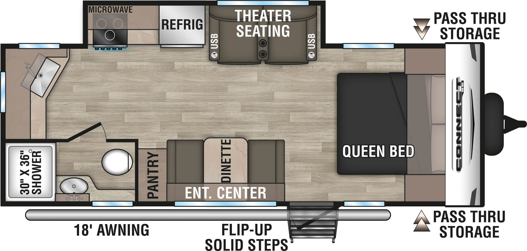 2024 KZ RV Connect SE C211MKSE Travel Trailer Floorplan