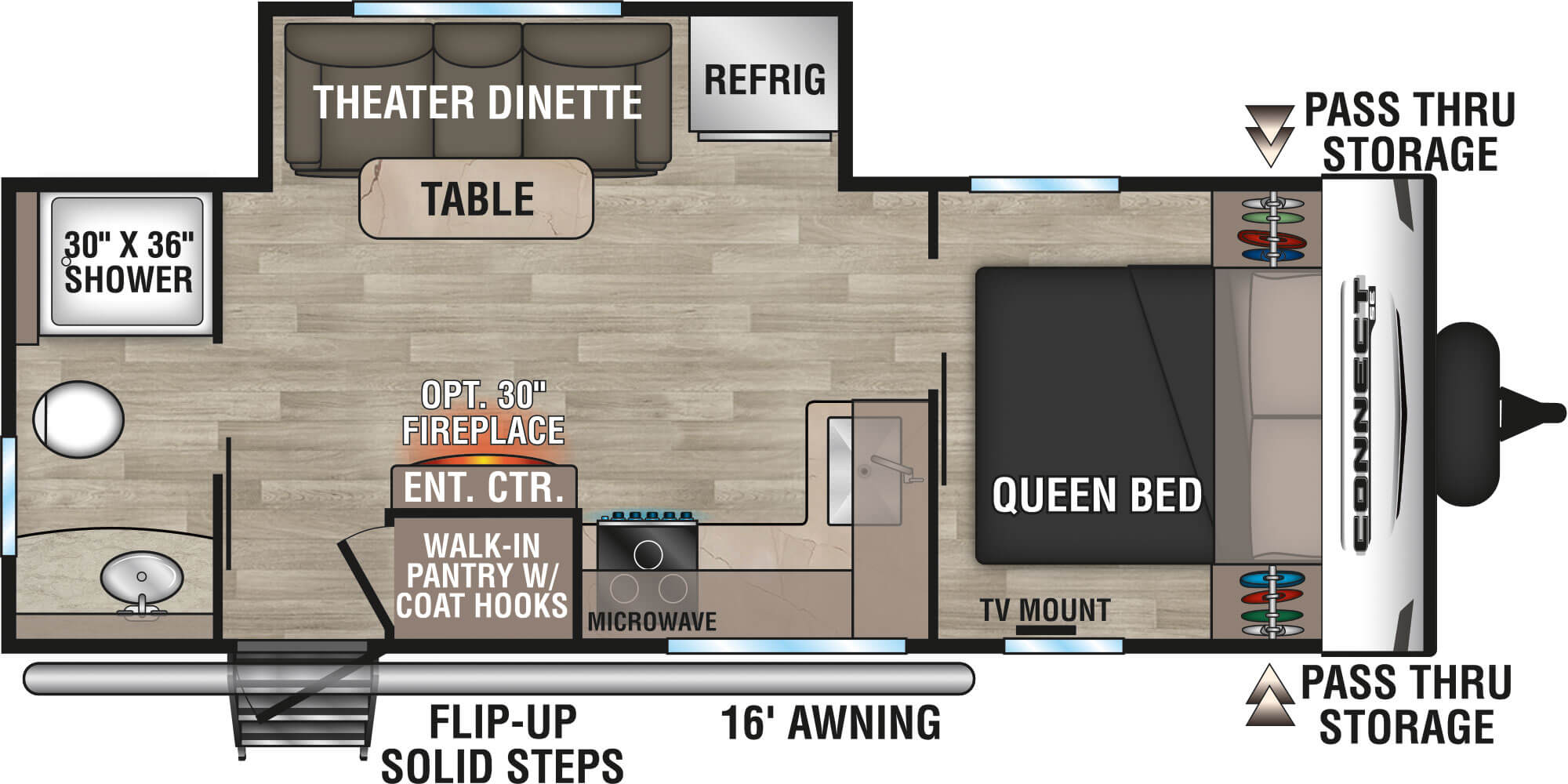 2024 KZ RV Connect SE C221RBSE Travel Trailer Floorplan