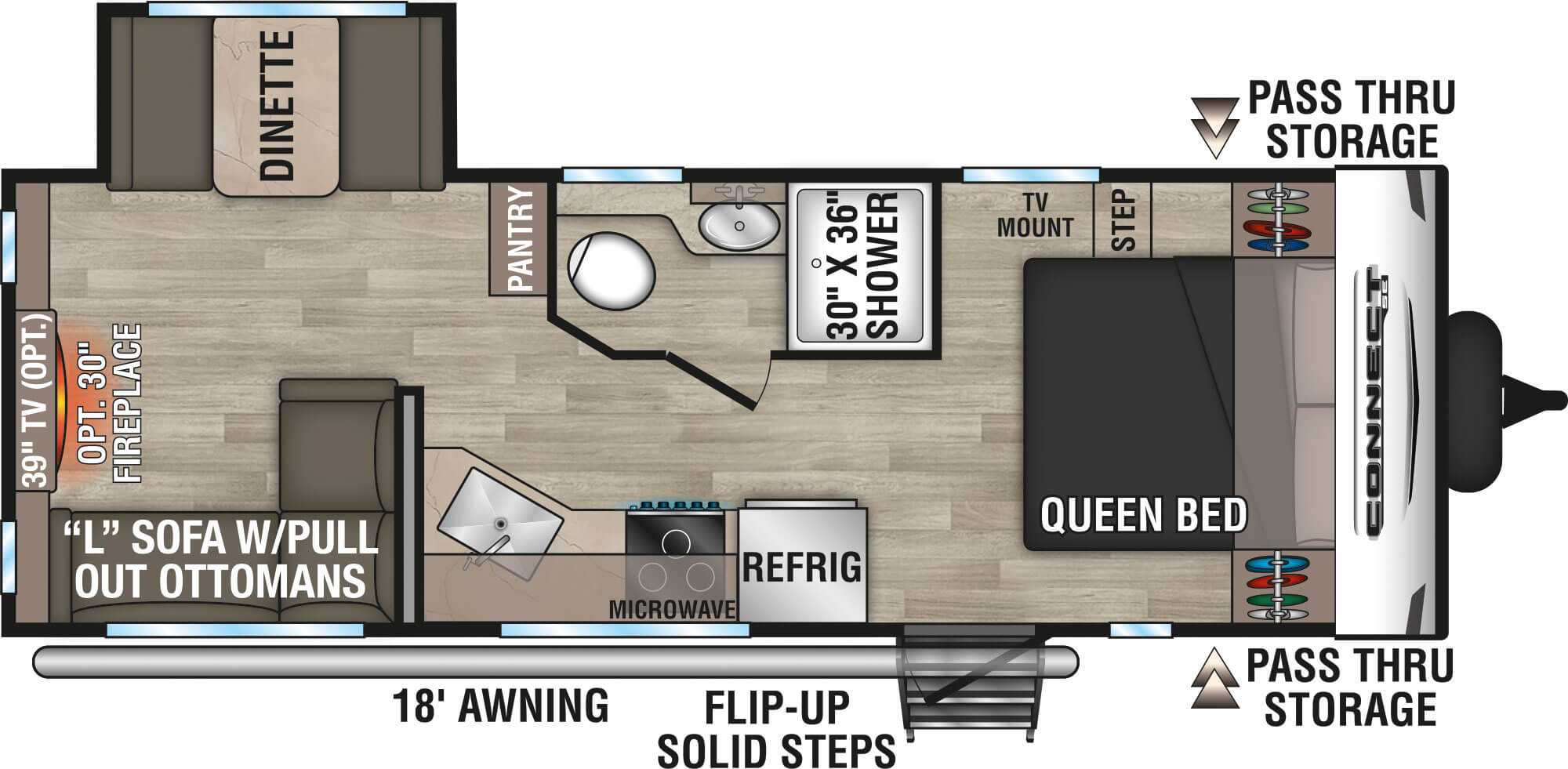 2024 KZ RV Connect SE C221RESE Travel Trailer Floorplan