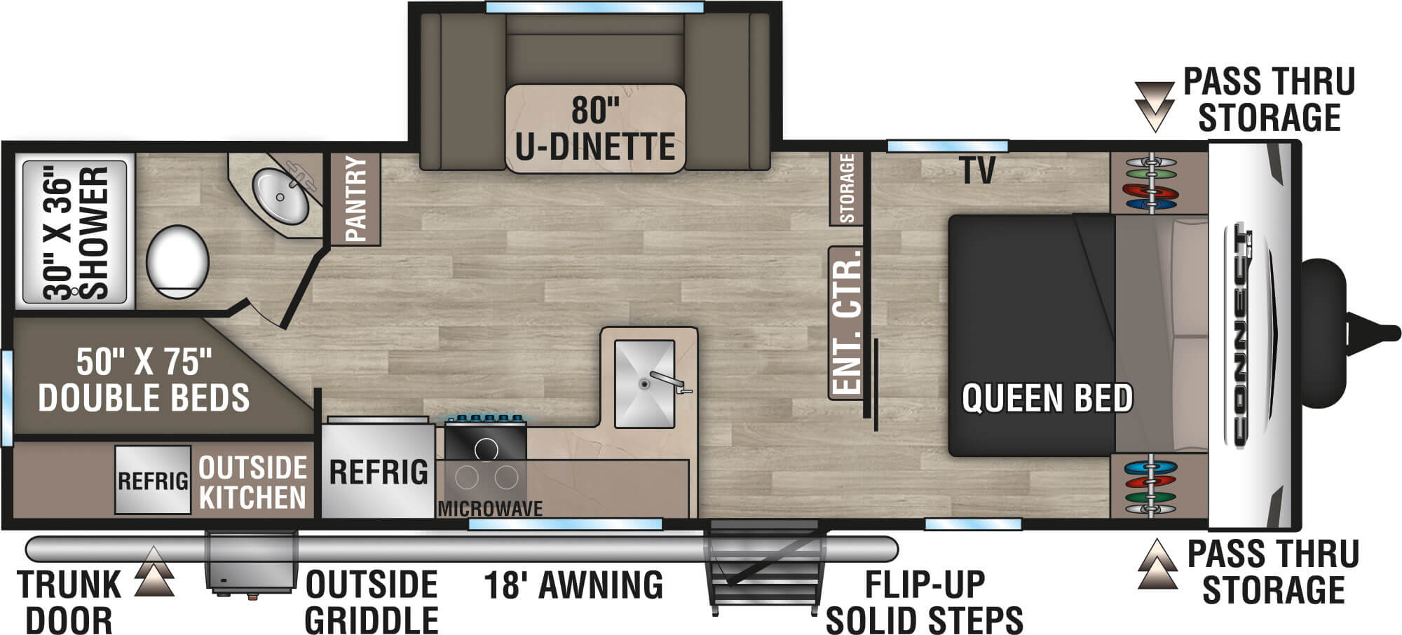 2024 KZ RV Connect SE C241BHKSE Travel Trailer Floorplan