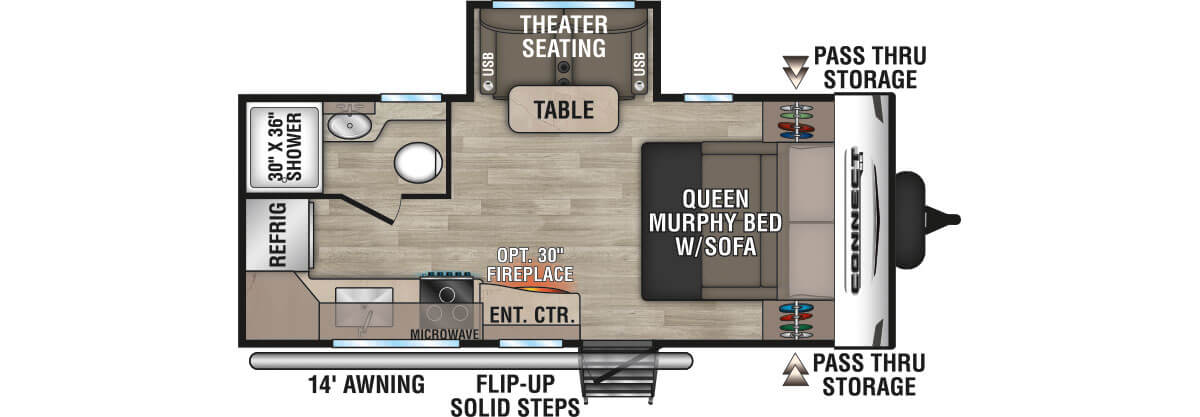 2024 KZ RV Connect SE C191MBSE Travel Trailer Floorplan