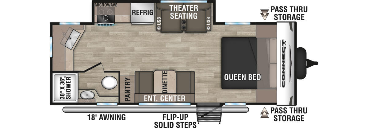 2024 KZ RV Connect SE C211MKSE Travel Trailer Floorplan