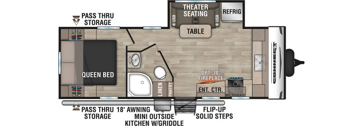 2024 KZ RV Connect SE C221FKKSE Travel Trailer Floorplan