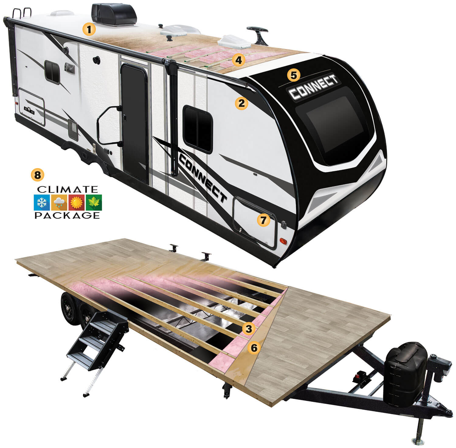 2024 KZ RV Connect Lightweight Travel Trailer Cutaway