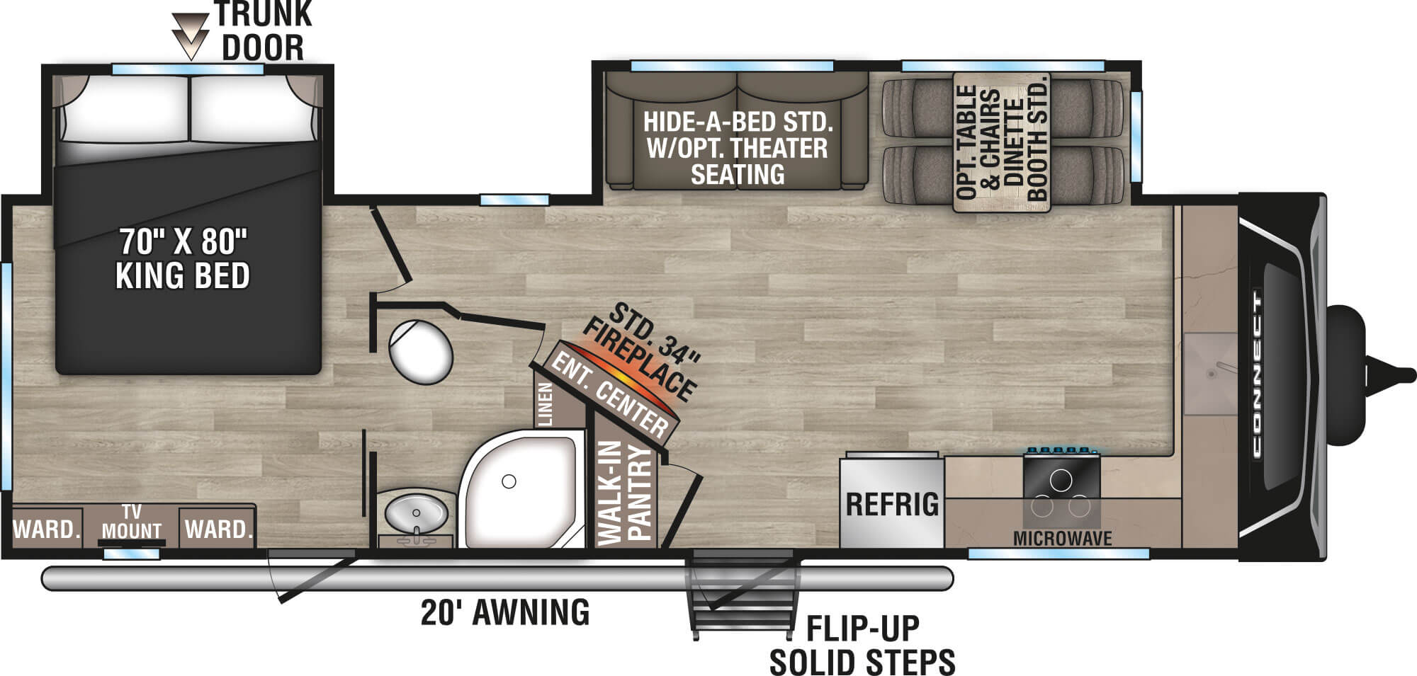 2024 KZ RV Connect C272FK Travel Trailer Floorplan