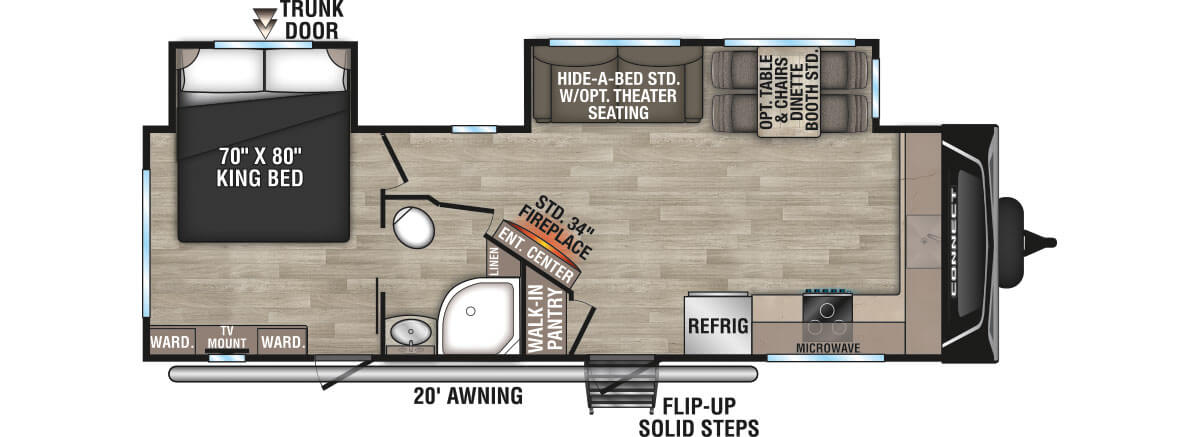 2024 KZ RV Connect C272FK Travel Trailer Floorplan