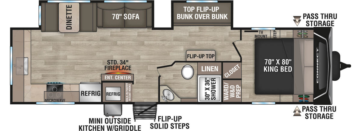 2024 KZ RV Connect C312BRK Travel Trailer Floorplan