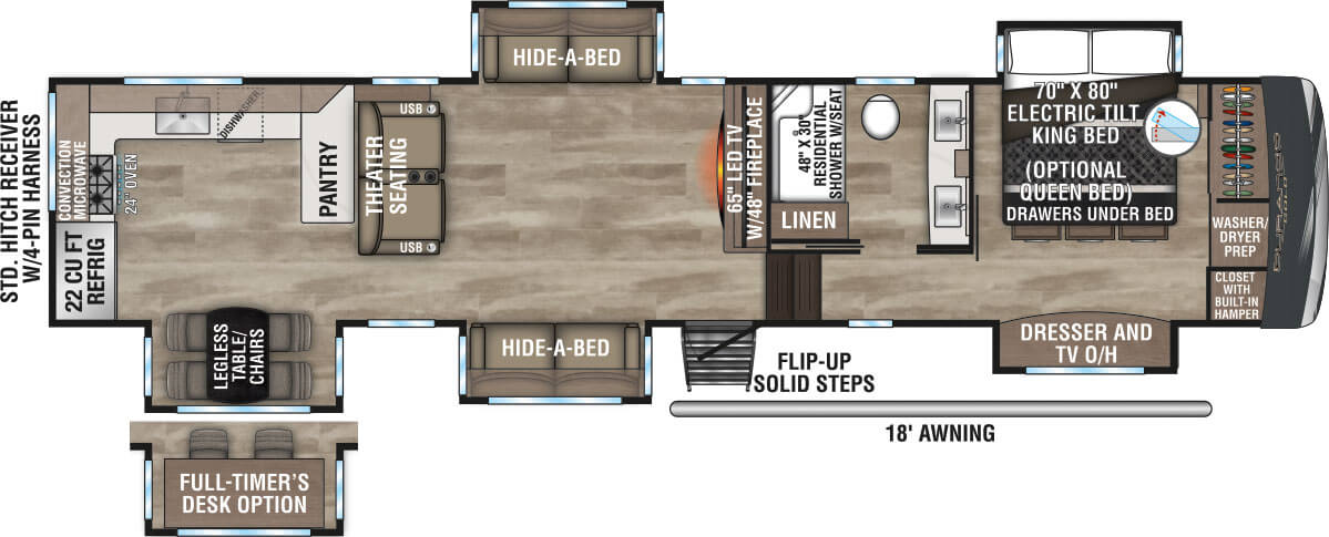 2024 KZ RV Durango Gold G391RKF Fifth Wheel Floorplan