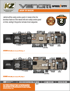 2024 KZ RV Robby Gordon Speed UTV Venom Fifth Wheel Toy Haulers Flyer