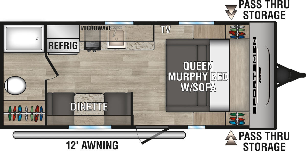 2024 KZ RV Sportsmen Classic 170MB Travel Trailer Floorplan