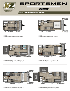 2024 KZ RV Sportsmen Classic Ultra Lightweight Travel Trailers Floorplan Flyer