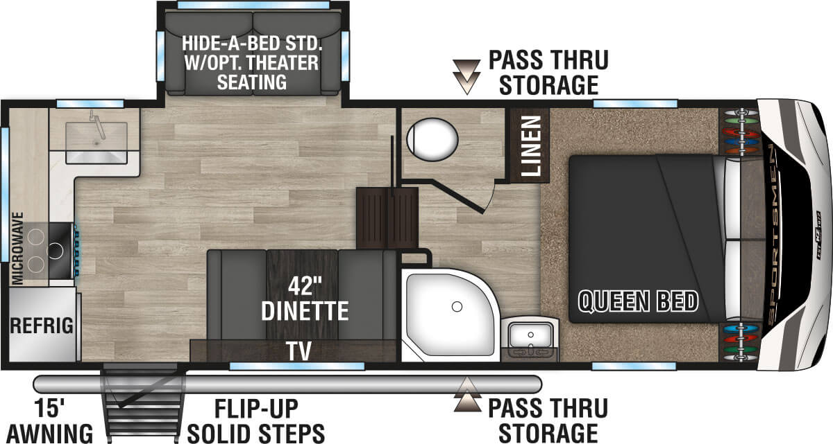 2024 KZ RV Sportsmen 231RK Fifth Wheel Floorplan