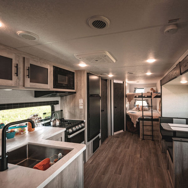 2024 KZ RV Sportsmen SE 261BHKSE Travel Trailer Kitchen, Bunks and Dinette