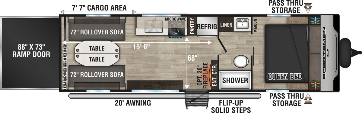 2024 KZ RV Sportsmen SE 270THSE Travel Trailer Floorplan