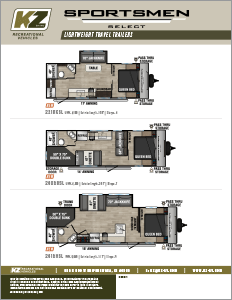 2024 KZ RV Sportsmen Select Value Packed Travel Trailers Floorplan Flyer