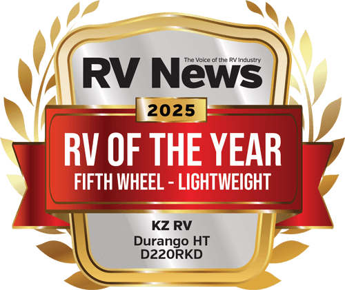 RV News 2025 RV of the Year Fifth Wheel Lightweight KZ RV Durango HT D220RKD