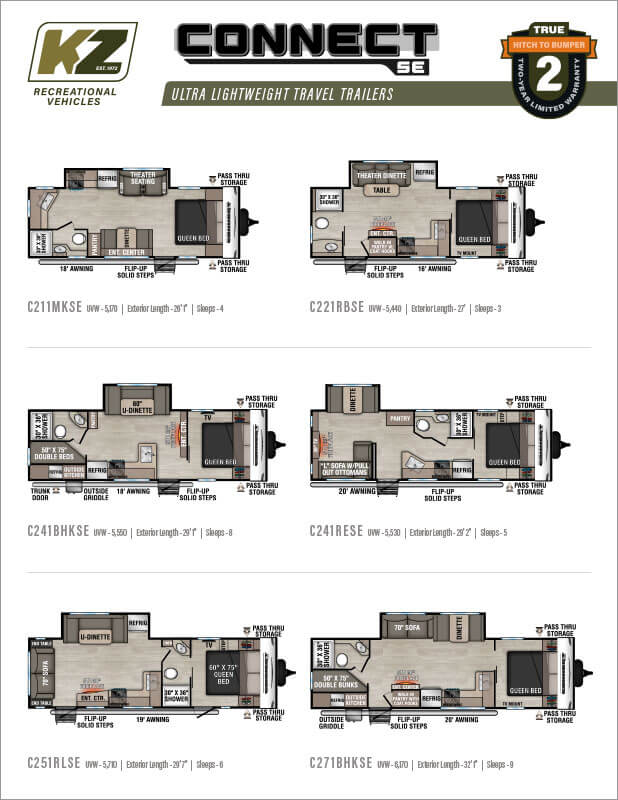 2025 KZ RV Connect SE Lightweight Travel Trailers Flyer