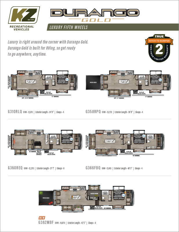 2025 KZ RV Durango Gold Luxury Fifth Wheels Flyer