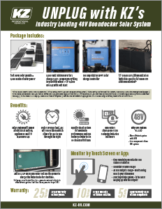 KZ RV Unplug with Industry Leading Boondocker Solar System Flyer