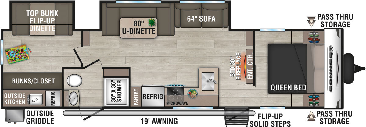 2025 KZ RV Connect SE C312BHKSE Travel Trailer Floorplan