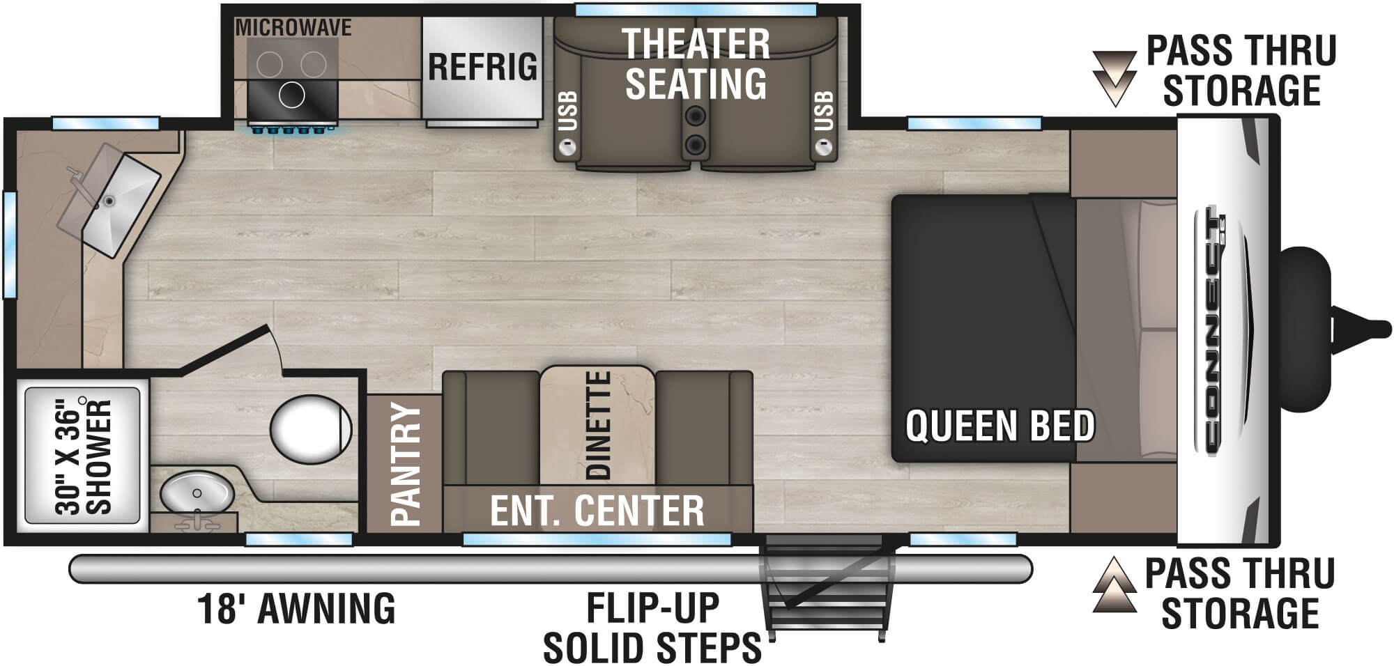 2025 KZ RV Connect SE C211MKSE Travel Trailer Floorplan