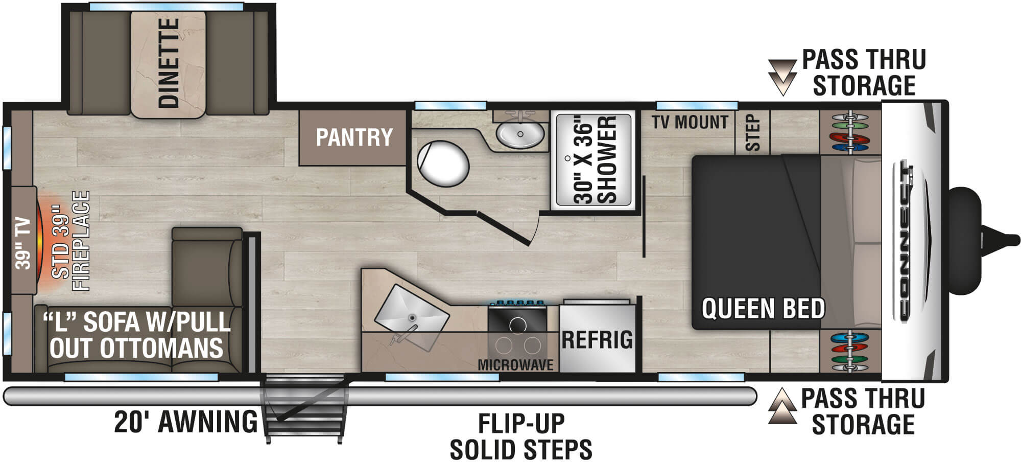 2025 KZ RV Connect SE C241RESE Travel Trailer Floorplan