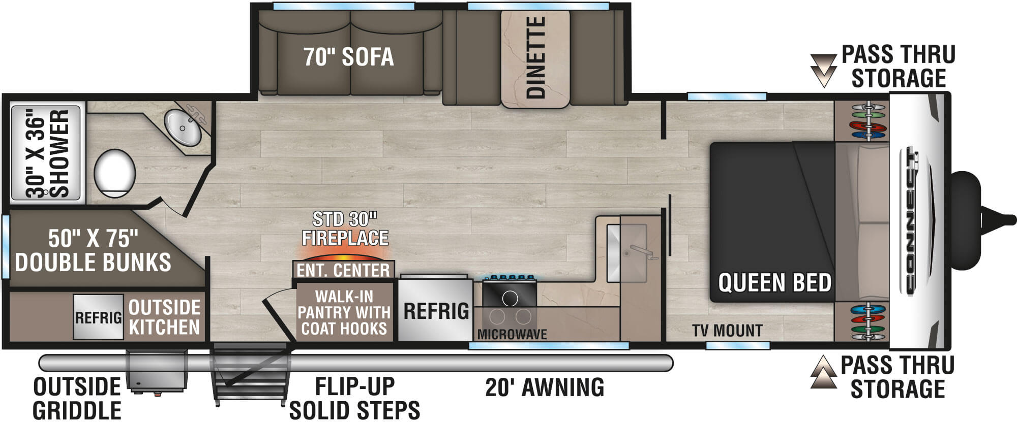 2025 KZ RV Connect SE C271BHKSE Travel Trailer Floorplan