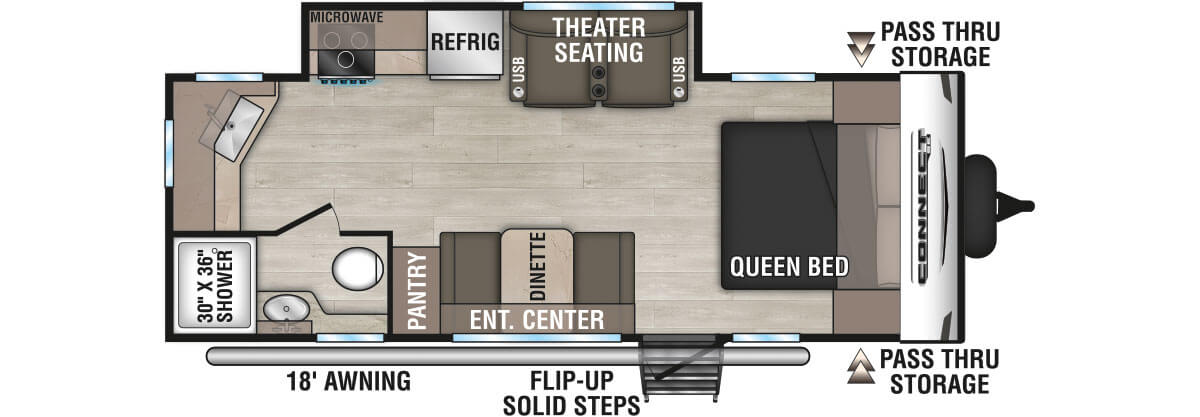 2024 KZ RV Connect SE C211MKSE Travel Trailer Floorplan