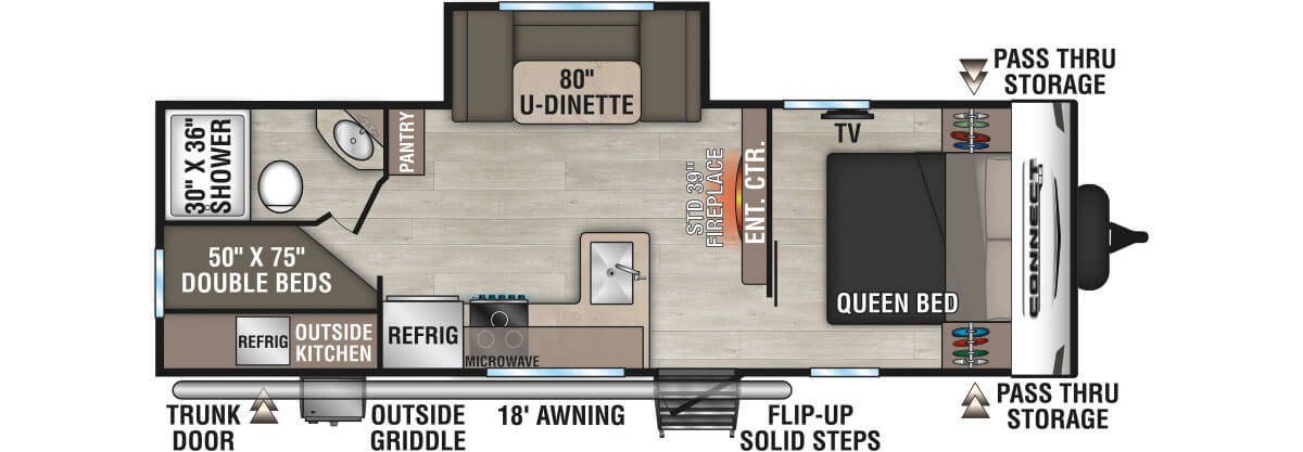 2024 KZ RV Connect SE C241BHKSE Travel Trailer Floorplan