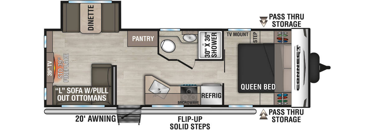 2024 KZ RV Connect SE C241RESE Travel Trailer Floorplan