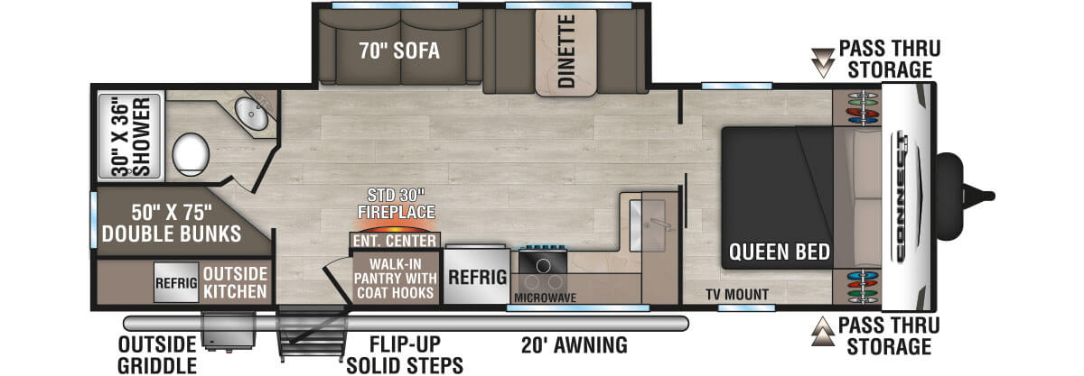 2024 KZ RV Connect SE C271BHKSE Travel Trailer Floorplan