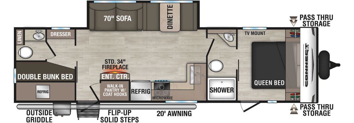 2024 KZ RV Connect SE C301BHKSE Travel Trailer Floorplan