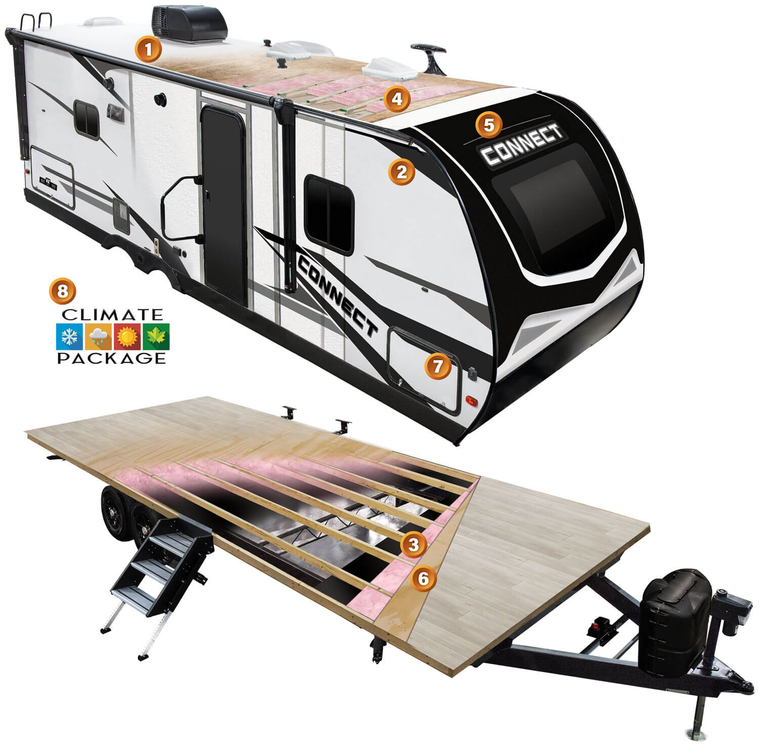 2025 KZ RV Connect Lightweight Travel Trailer Cutaway