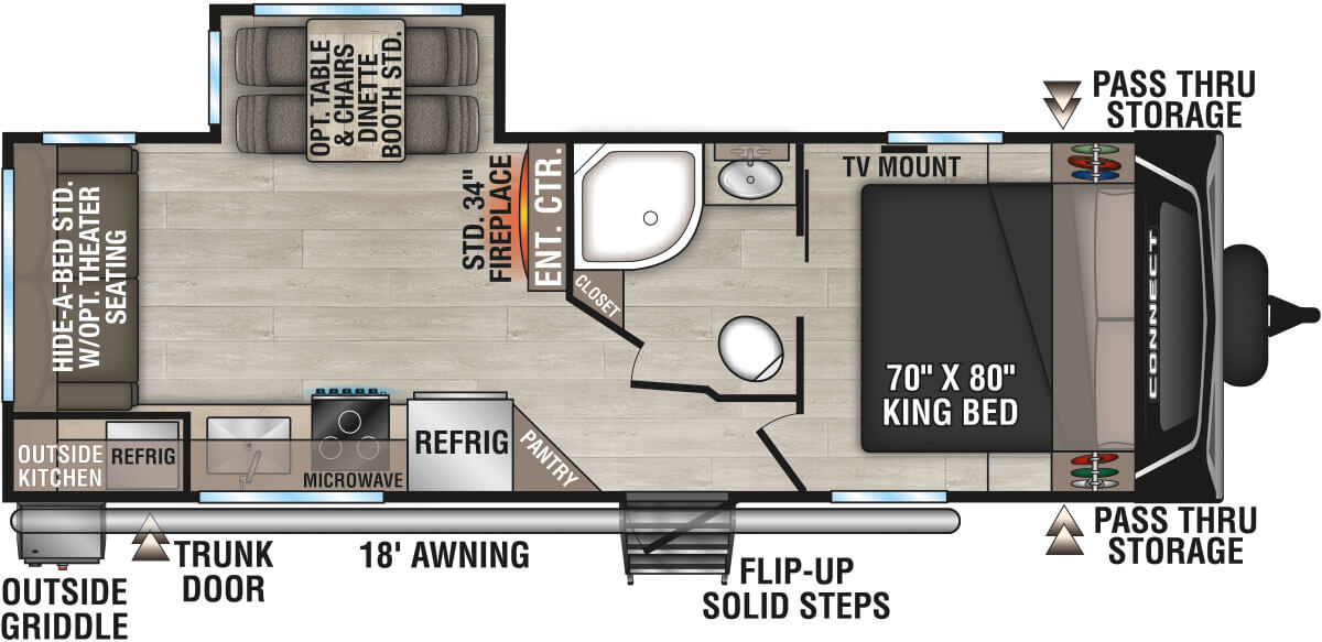 2025 KZ RV Connect C241RLK Travel Trailer Floorplan