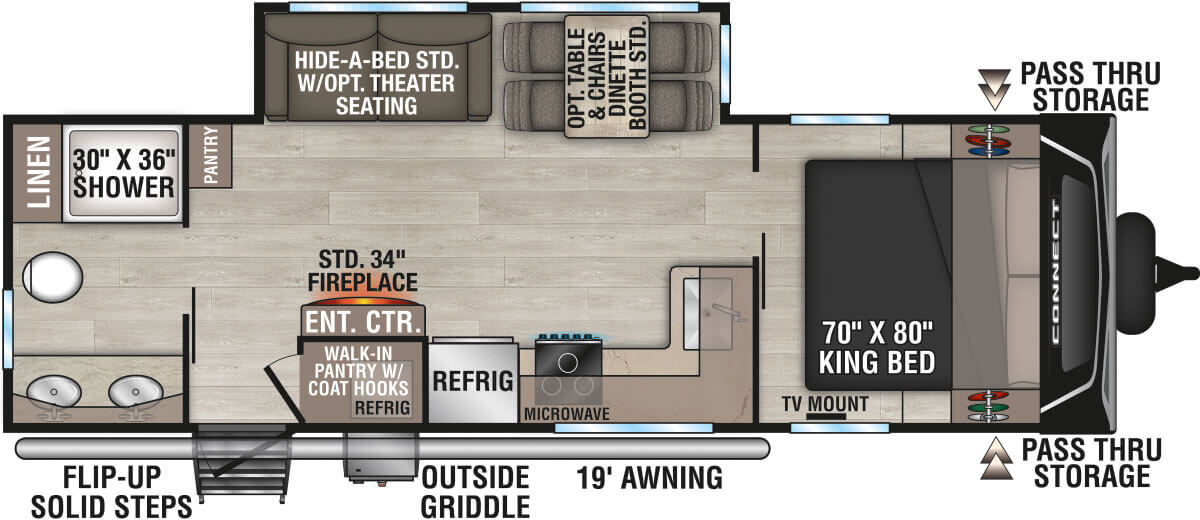 2025 KZ RV Connect C261RB Travel Trailer Floorplan