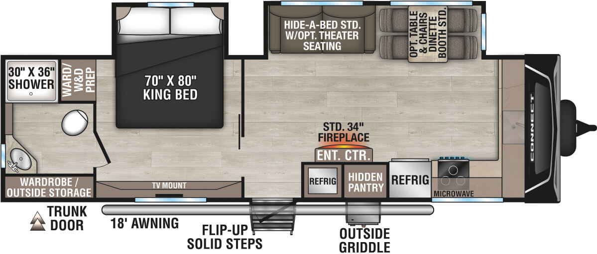 2025 KZ RV Connect C282FKK Travel Trailer Floorplan