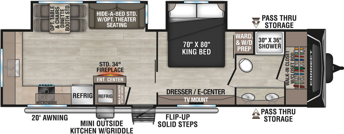 2025 KZ RV Connect C302FBK Travel Trailer Floorplan