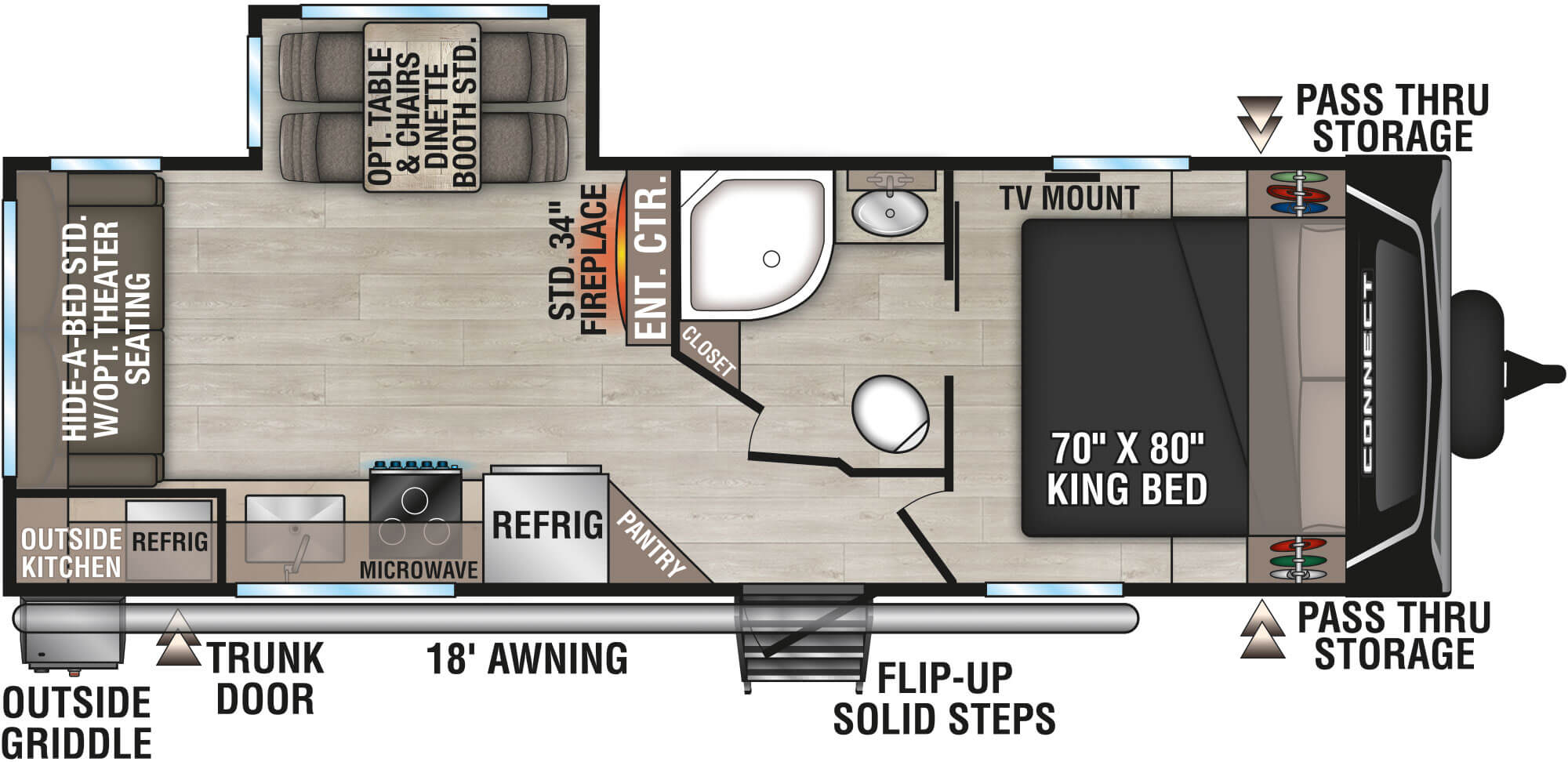 2025 KZ RV Connect C241RLK Travel Trailer Floorplan