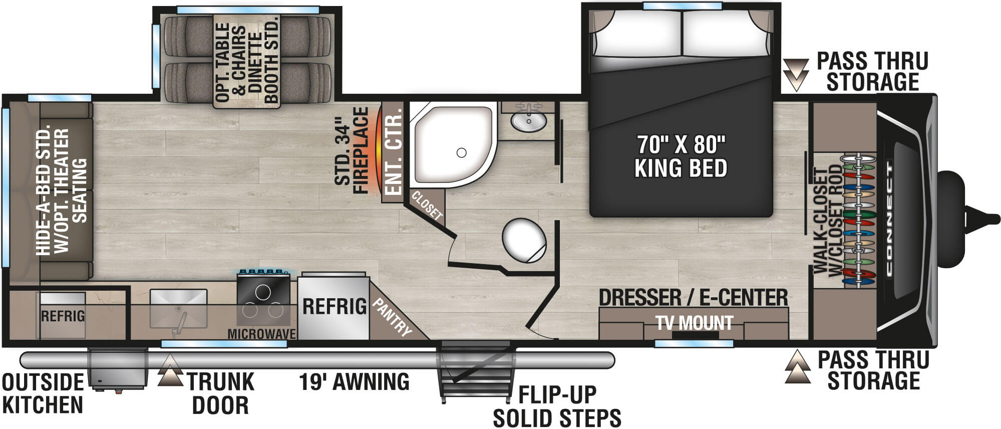 2025 KZ RV Connect C262RLK Travel Trailer Floorplan