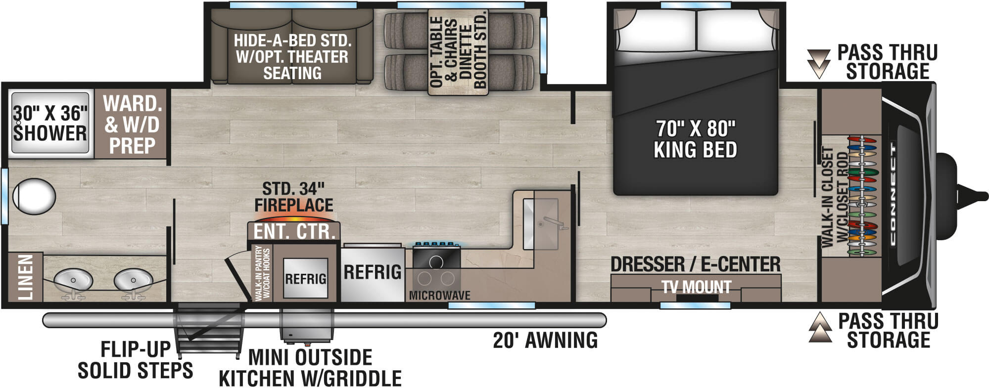 2025 KZ RV Connect C302RBK Travel Trailer Floorplan