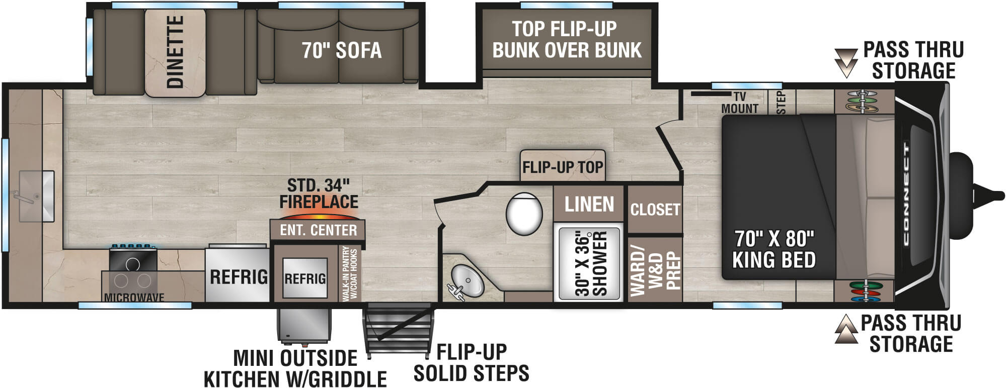 2025 KZ RV Connect C312BRK Travel Trailer Floorplan