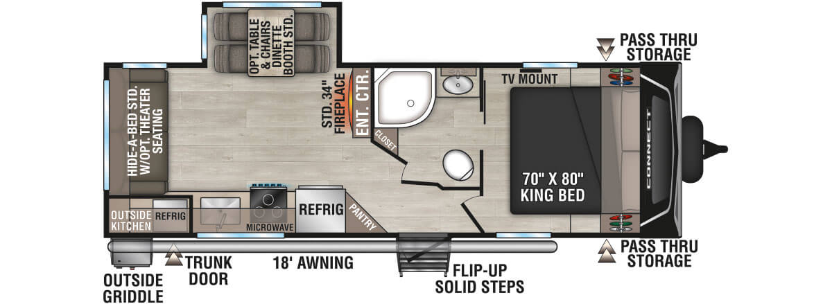 2025 KZ RV Connect C241RLK Travel Trailer Floorplan