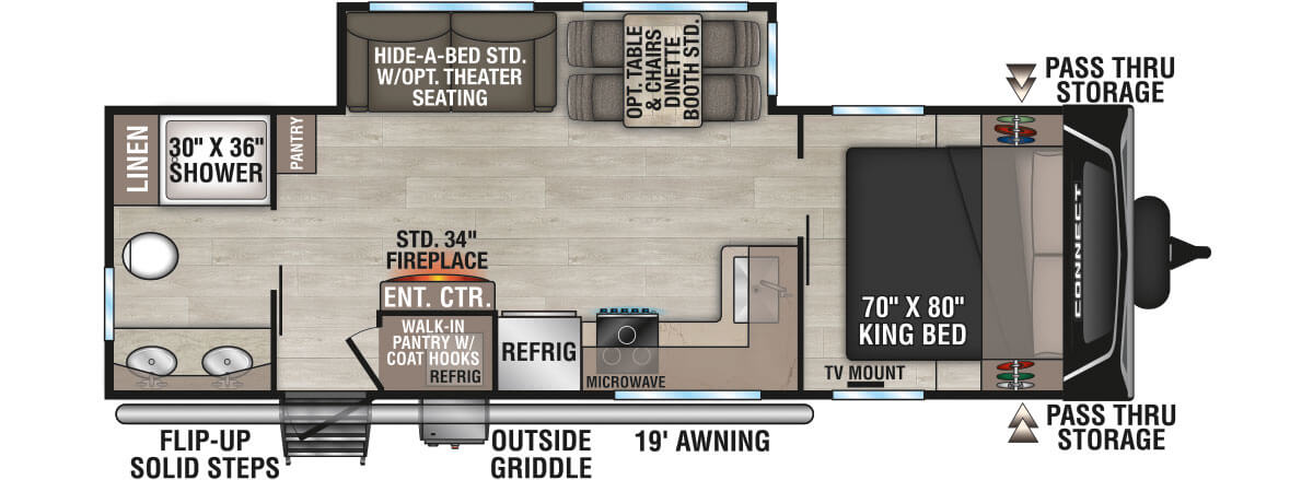 2025 KZ RV Connect C261RB Travel Trailer Floorplan