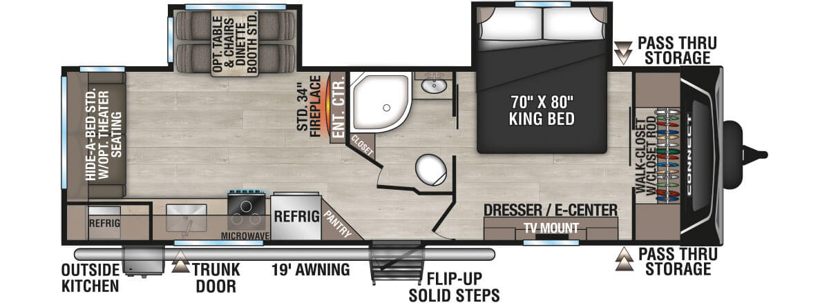 2025 KZ RV Connect C262RLK Travel Trailer Floorplan